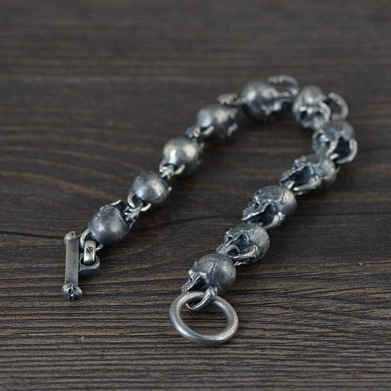 Domains of Hel Skull Bracelet in 925 Sterling Silver