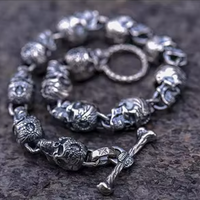 Domains of Hel Skull Bracelet in 925 Sterling Silver