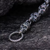 Domains of Hel Skull Bracelet in 925 Sterling Silver