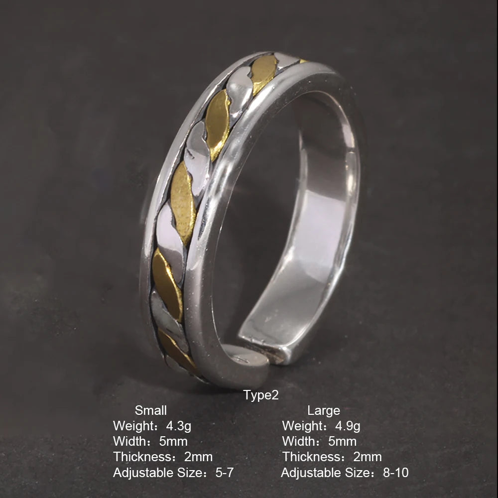 Draupnir 925 Sterling Silver Adjustable Ring