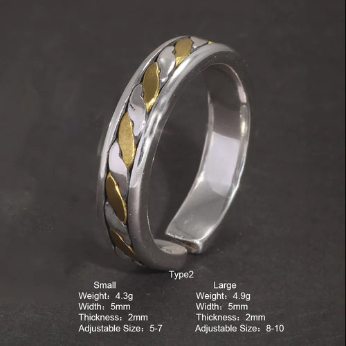 Draupnir 925 Sterling Silver Adjustable Ring