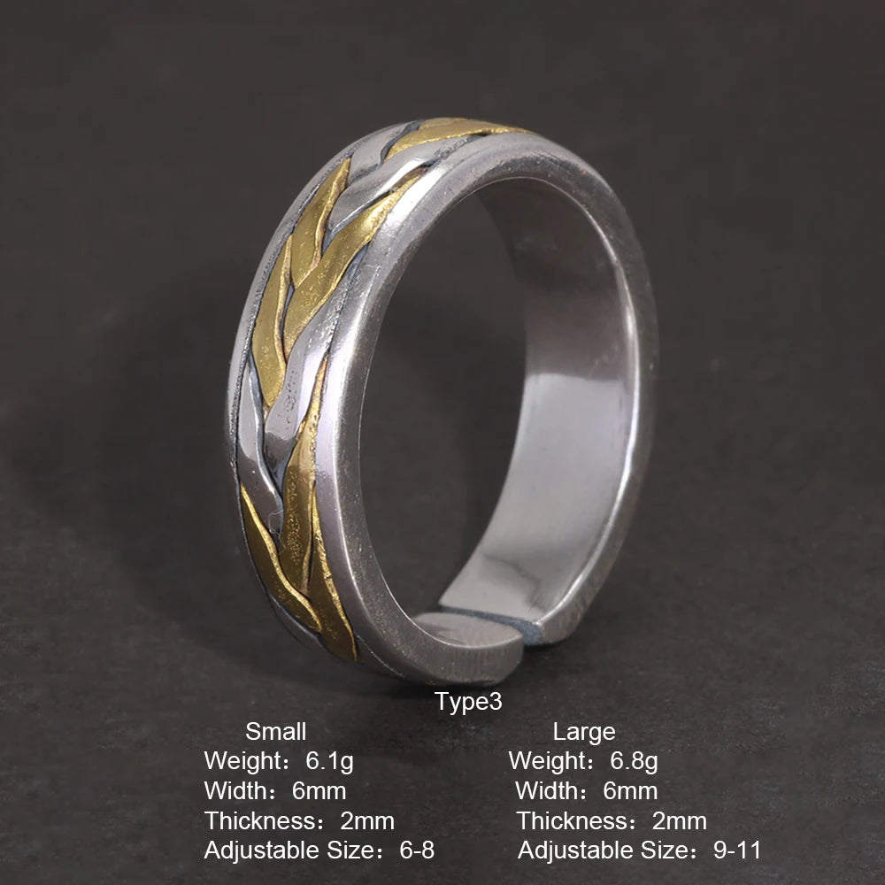 Draupnir 925 Sterling Silver Adjustable Ring