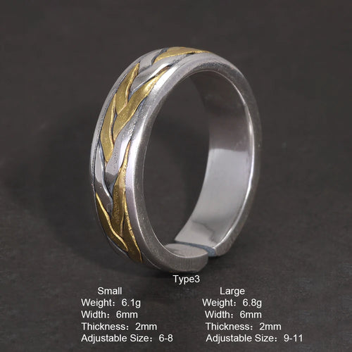 Draupnir 925 Sterling Silver Adjustable Ring