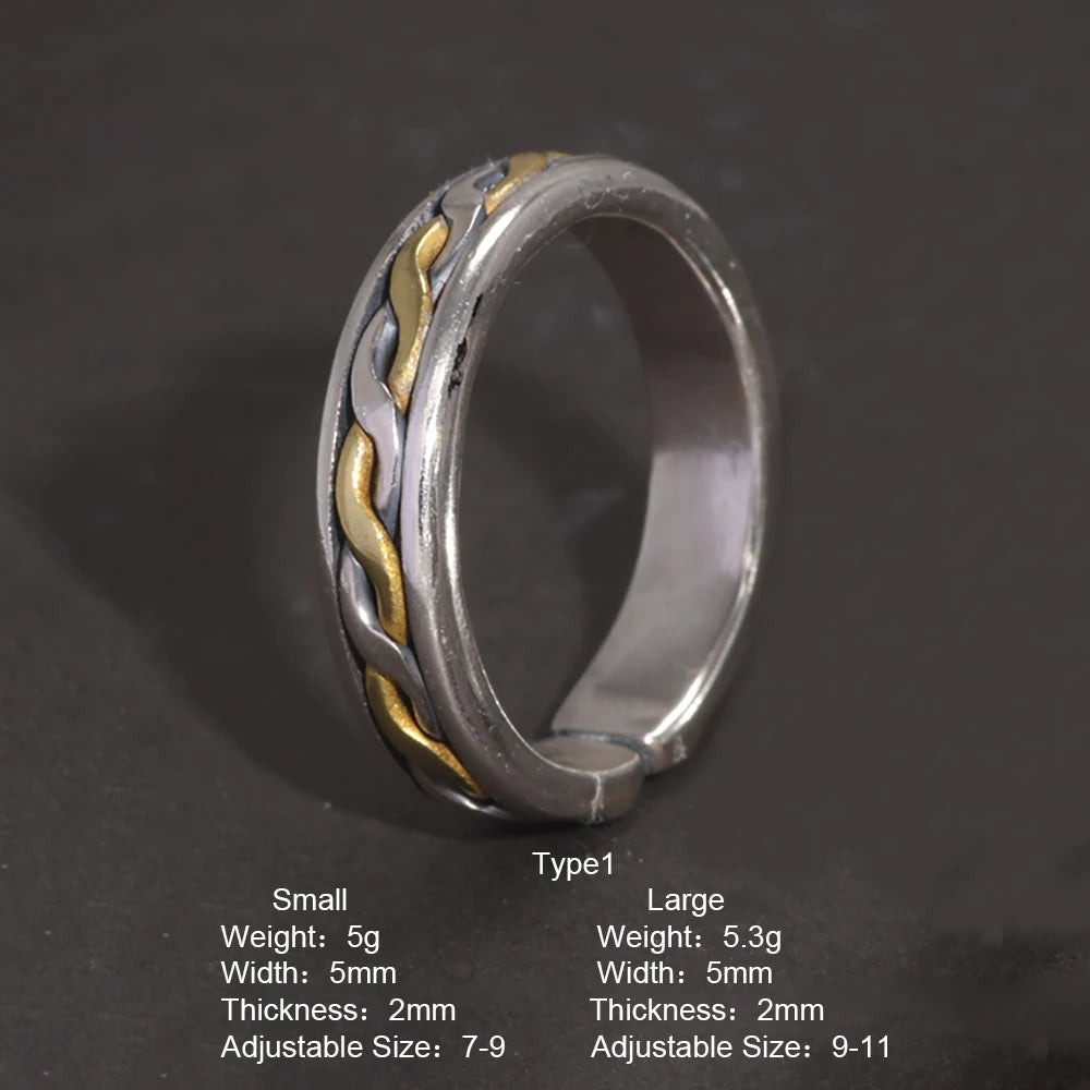 Draupnir 925 Sterling Silver Adjustable Ring