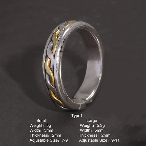 Draupnir 925 Sterling Silver Adjustable Ring