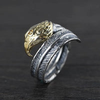 Feather of the Norse Hawk Veðrfölnir  925 Sterling Silver Ring