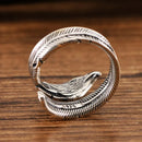 Feather of the Norse Hawk Veðrfölnir  925 Sterling Silver Ring