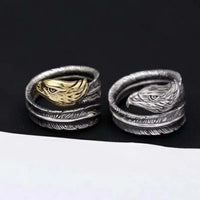 Feather of the Norse Hawk Veðrfölnir  925 Sterling Silver Ring