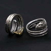 Feather of the Norse Hawk Veðrfölnir  925 Sterling Silver Ring
