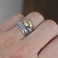 Feather of the Norse Hawk Veðrfölnir  925 Sterling Silver Ring