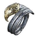 Feather of the Norse Hawk Veðrfölnir  925 Sterling Silver Ring