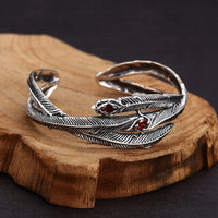 Feathers of Freyja’s Falcon 925 Sterling Silver Bracelet