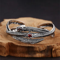 Feathers of Freyja’s Falcon 925 Sterling Silver Bracelet