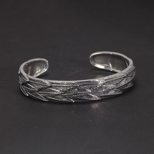 Feathers of Freyja’s Falcon 990 Silver Bracelet