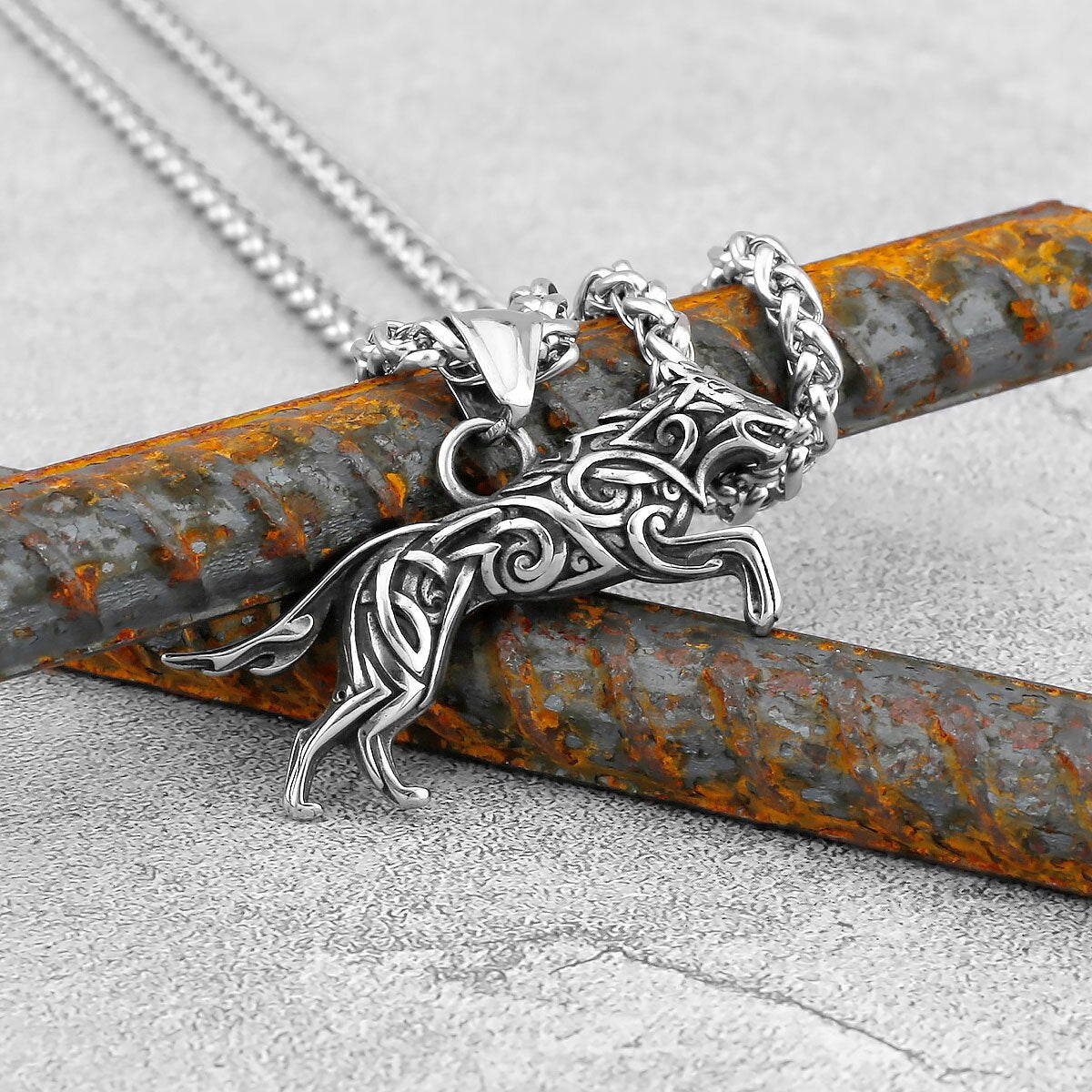 Fenrir Wolf of Ragnarok 925 Silver Pendant