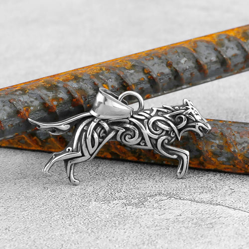 Fenrir Wolf of Ragnarok 925 Silver Pendant