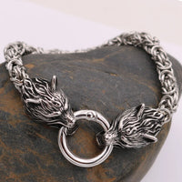 Fenrir Wolf Steel Chain  Bracelet