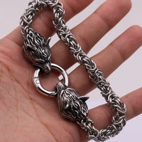 Fenrir Wolf Steel Chain  Bracelet