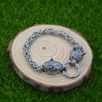 Fenrir Wolf Steel Chain  Bracelet