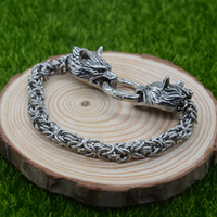 Fenrir Wolf Steel Chain  Bracelet