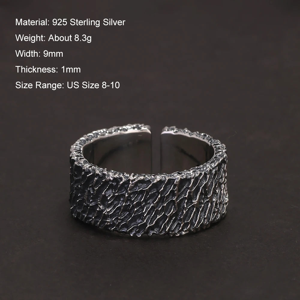 Fire and Ice of Ginnungagap Adjustable Ring in 925 Sterling Silver