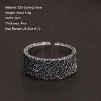 Fire and Ice of Ginnungagap Adjustable Ring in 925 Sterling Silver