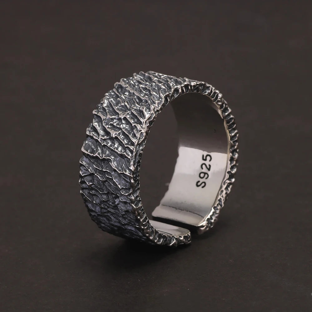 Fire and Ice of Ginnungagap Adjustable Ring in 925 Sterling Silver