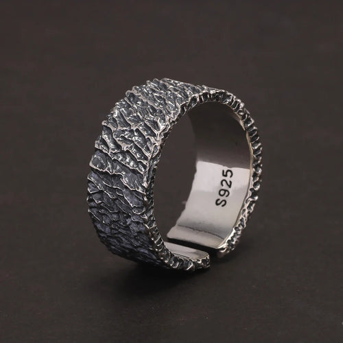 Fire and Ice of Ginnungagap Adjustable Ring in 925 Sterling Silver