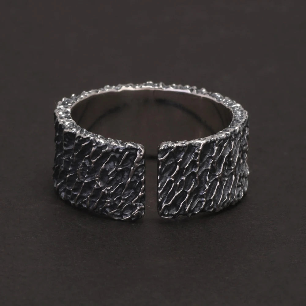 Fire and Ice of Ginnungagap Adjustable Ring in 925 Sterling Silver
