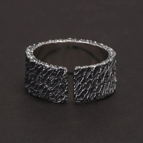 Fire and Ice of Ginnungagap Adjustable Ring in 925 Sterling Silver