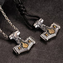 Flaming Mjolnir Necklace in 925 Sterling Silver