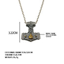 Flaming Mjolnir Necklace in 925 Sterling Silver