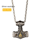 Flaming Mjolnir Necklace in 925 Sterling Silver