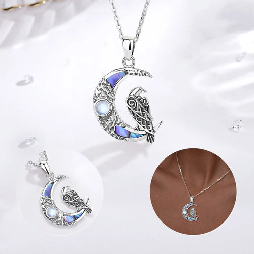 Flying Raven 925 Sterling Silver Necklace