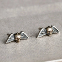 Flying Skulls of Hel 925 Sterling Silver Earrings