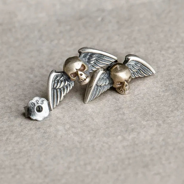 Flying Skulls of Hel 925 Sterling Silver Earrings