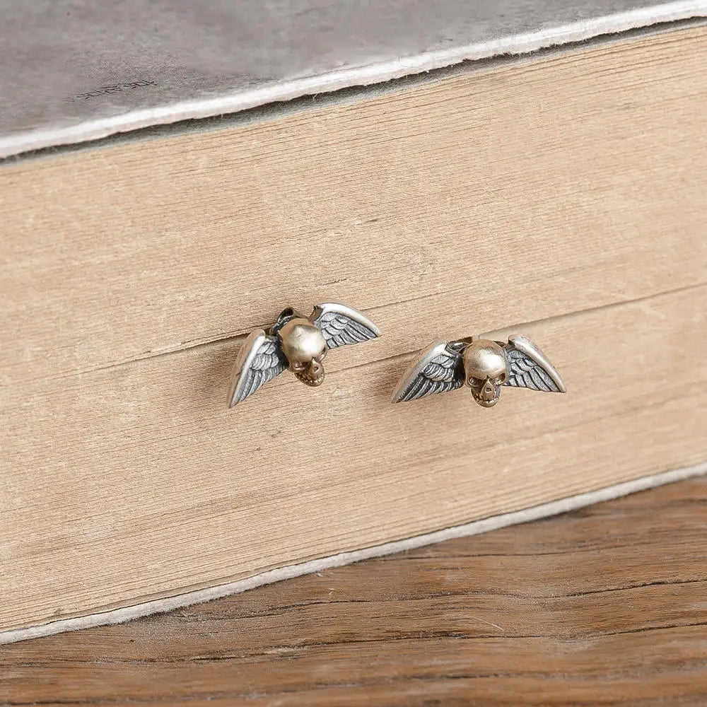Flying Skulls of Hel 925 Sterling Silver Earrings