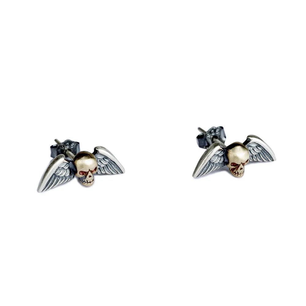 Flying Skulls of Hel 925 Sterling Silver Earrings