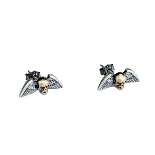 Flying Skulls of Hel 925 Sterling Silver Earrings