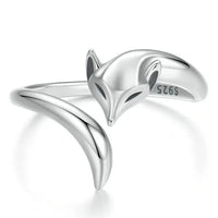 Fox Fylgja the Norse Guardian Spirit 925 Sterling Silver Adjustable Ring