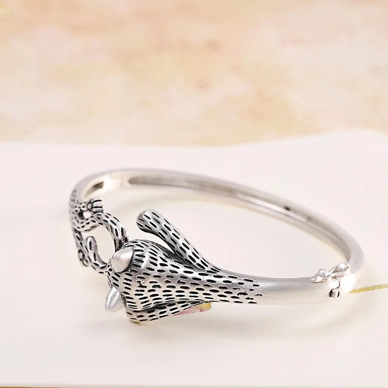 Freya's Cat Ring and Bracelet in Fine 990 Silver
