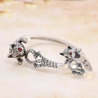 Freya's Cat Ring and Bracelet in Fine 990 Silver