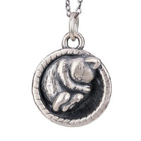 Freyja Cat in a Basket 990 Fine Silver Necklace