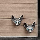 Freyja Sphynx Cat 925 Sterling Silver Stud Earrings