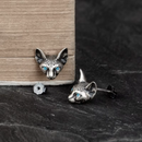 Freyja Sphynx Cat 925 Sterling Silver Stud Earrings