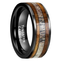 Frigg's Bounty Tungsten and Deer's Antler Wedding Band