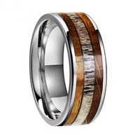 Frigg's Bounty Tungsten and Deer's Antler Wedding Band