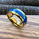Ginnungagap Fire and Ice Tungsten Carbide Ring with Opal Stone