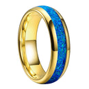 Ginnungagap Fire and Ice Tungsten Carbide Ring with Opal Stone