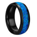 Ginnungagap Fire and Ice Tungsten Carbide Ring with Opal Stone